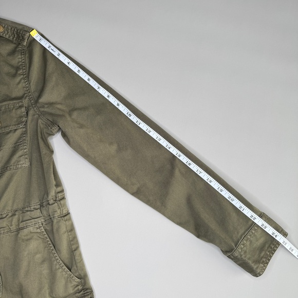 SONOMA Utility Jacket S Olive Green Zip Front Cinch Waist Epaulettes Field - Picture 9 of 11